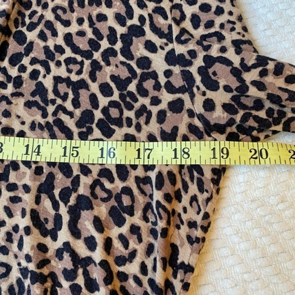 Zenana Long Sleeve Leopard Print Lightweight Open Cardigan Size M - Picture 5 of 7